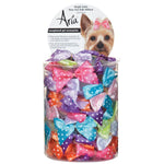 Aria Satin Bows 5/8"-Canister of 100 assorted bows -Brite Satin Bow Dot Tulle 5/8In Asst-Dog-Aria-PetPhenom
