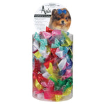 Aria Satin Bows 5/8"-Canister of 100 assorted bows -Satin Bow Dot Tulle Ribbon 5/8 Asst-Dog-Aria-PetPhenom