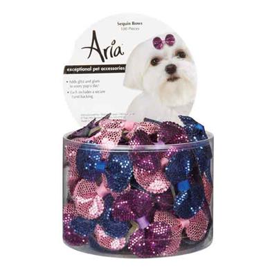 Aria Sequin Dog Bows - Canister of 100-Dog-Aria-PetPhenom