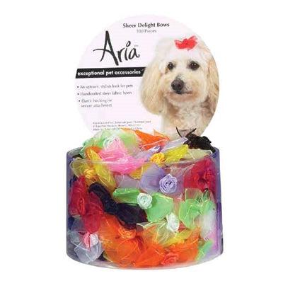 Aria Sheer Delight Bows - Canister of 100 bows-Dog-Aria-PetPhenom