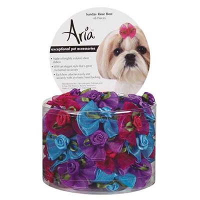 Aria Sunday Rose Bows - Canister of 48-Dog-Aria-PetPhenom