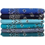 BANDANNA Paisley Asst Ocean 12pk