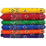 BANDANNA Paisley Asst Primary 12pk