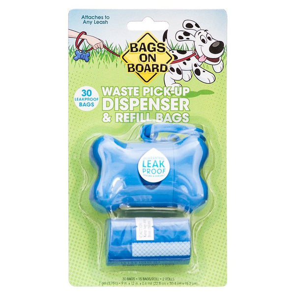 Bags on Board Bone Shaped Pick up Bag Dispenser - Blue, 1 Count-Dog-Bags On Board-PetPhenom