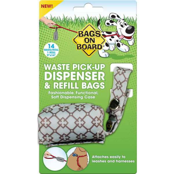 Bags on Board Fashion Dispenser and Poop Bag Refills Chevron Print 14 bags Blue-Dog-Bags on Board-PetPhenom