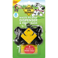 Bags on Board Waste Pick-Up Dispenser and Refill Bags with Dookie Dock 30 bags Black-Dog-Bags on Board-PetPhenom