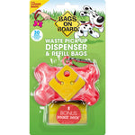 Bags on Board Waste Pick-Up Dispenser and Refill Bags with Dookie Dock 30 bags Pink-Dog-Bags on Board-PetPhenom