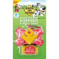 Bags on Board Waste Pick-Up Dispenser and Refill Bags with Dookie Dock 30 bags Pink-Dog-Bags on Board-PetPhenom