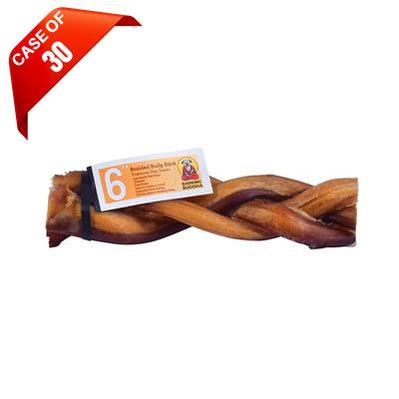 Barking Buddha 6" Braided Bully Stick 30/case-Dog-Barking Buddha-PetPhenom