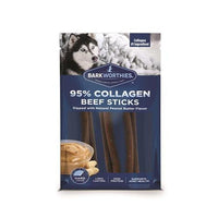 Barkworthies Peanut Butter Collagen Beef Stick 6" 3pk by Barkworthies-Dog-Barkworthies-PetPhenom