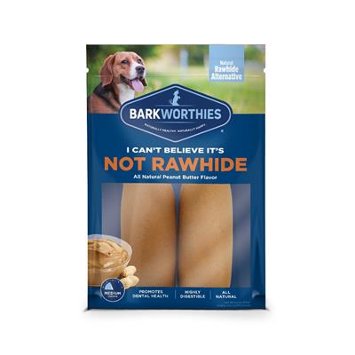 Barkworthies Peanut Butter I Can't Believe It's Not Rawhide Rolls by Barkworthies -Large 2 Pack-Dog-Barkworthies-PetPhenom