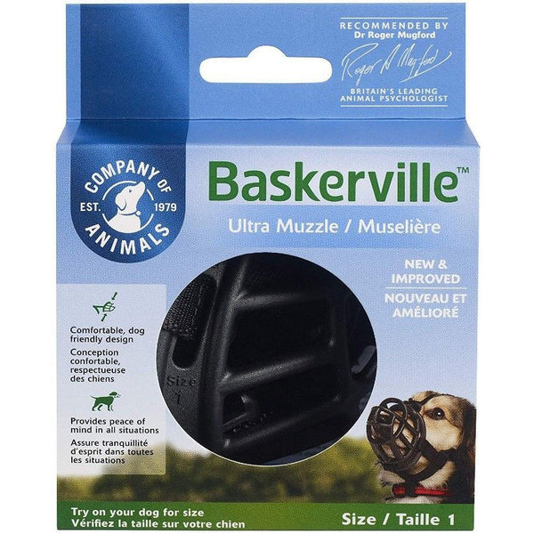Baskerville Ultra Muzzle for Dogs, Size 1 - Dogs 10-15 lbs - (Nose Circumference 8.6")-Dog-Company of Animals-PetPhenom