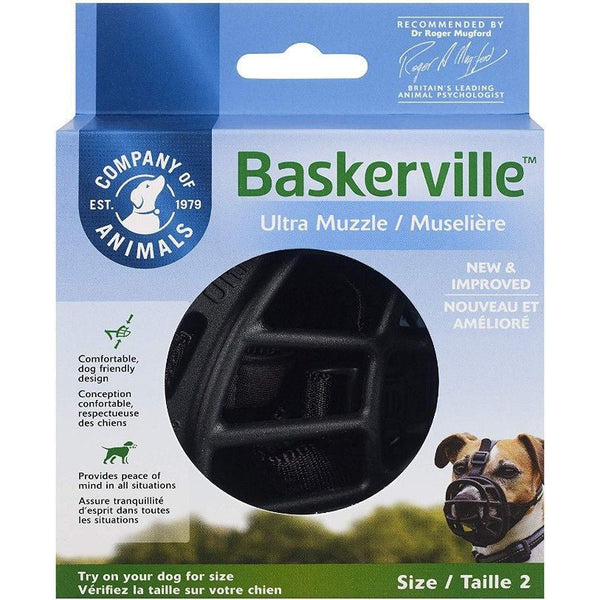 Baskerville Ultra Muzzle for Dogs, Size 2 - Dogs 12-25 lbs - (Nose Circumference 10.5")-Dog-Company of Animals-PetPhenom
