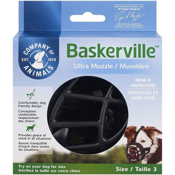 Baskerville Ultra Muzzle for Dogs, Size 3 - Dogs 25-45 lbs - (Nose Circumference 11")-Dog-Company of Animals-PetPhenom