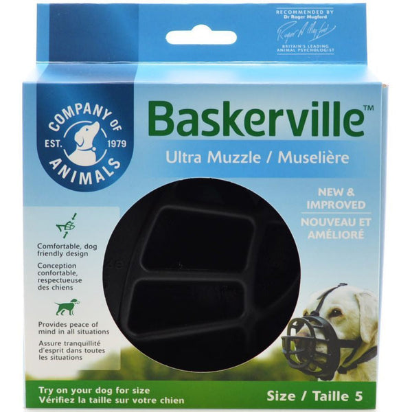 Baskerville Ultra Muzzle for Dogs, Size 5 - Dogs 60-90 lbs - (Nose Circumference 13.7")-Dog-Company of Animals-PetPhenom