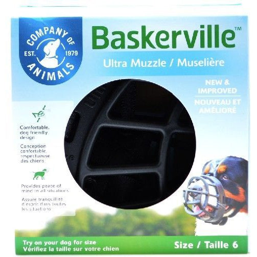 Baskerville Ultra Muzzle for Dogs, Size 6 - Dogs 80-150 lbs - (Nose Circumference 16")-Dog-Company of Animals-PetPhenom