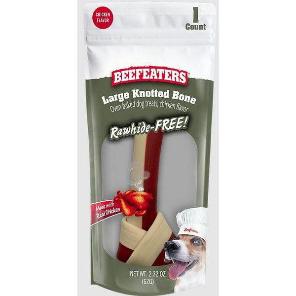 Beefeaters Rawhide Free Large Knotted Bone Chicken, 1 count-Dog-Beefeaters-PetPhenom
