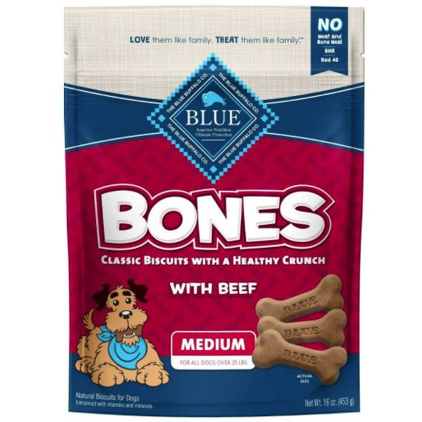 Blue Buffalo Classic Bone Biscuits with Beef Medium, 16 oz-Dog-Blue Buffalo-PetPhenom