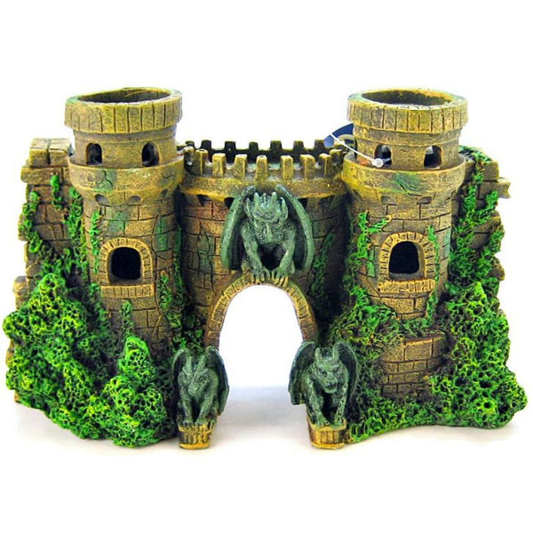 Blue Ribbon Castle Fortress with Gargoyle Ornament, Large - 10"L x 3.5"W x 5.5"H-Fish-Blue Ribbon Pet Products-PetPhenom