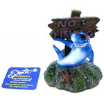 Blue Ribbon Cool Shark No Fishing Sign Ornament, 3"L x 3"W x 3.5"H-Fish-Blue Ribbon Pet Products-PetPhenom