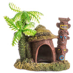 Blue Ribbon Exotic Environments Betta Hut with Palm Tree Aquarium Ornament, 4"L x 2.75"W x 3.25"H-Fish-Blue Ribbon Pet Products-PetPhenom