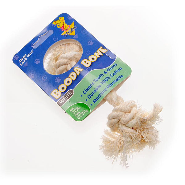 Booda 2-Knot Rope Bone White Extra Small-Dog-Booda-PetPhenom