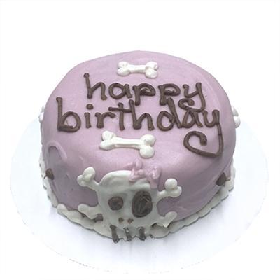 Bubba Rose Biscuit Co. Pink Skull Cake (Personalized) Perishable-Dog-Bubba Rose Biscuit Co.-PetPhenom