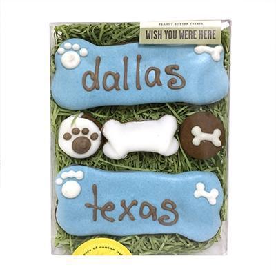 Bubba Rose Biscuit Co. Wish You Were Here - Boxed - Blue - Carob & White-Dog-Bubba Rose Biscuit Co.-PetPhenom