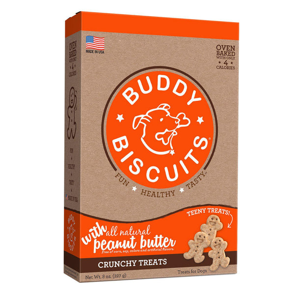 Buddy Biscuits Original Oven Baked Crunchy Teeny Treats Peanut Butter 8 ounces-Dog-Buddy Biscuits-PetPhenom