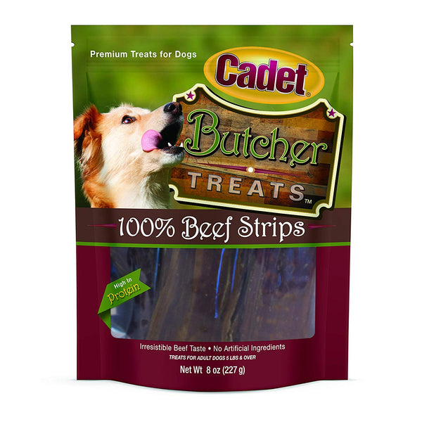 Cadet Butcher Treats Beef Strips 8 ounces-Dog-Cadet-PetPhenom