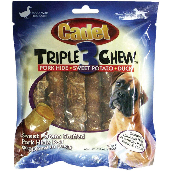 Cadet Triple Chew Treat Duck and Sweet Potato 6 pack-Dog-Cadet-PetPhenom