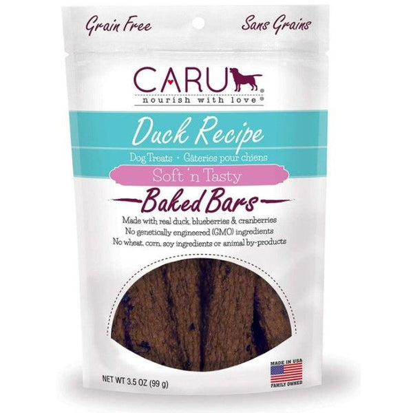 Caru Pet Food Soft 'n Tasty Baked Bars Duck Recipe Grain-Free Dog Treats, 4 oz-Dog-Caru Pet Food-PetPhenom