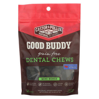 Castor and Pollux - Good Buddy Dental Chews - Mini Bones - Case of 6 - 9.8 oz.-Dog-Castor And Pollux-PetPhenom