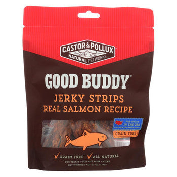 Castor and Pollux Good Buddy Jerky Strips Dog Treats - Real Salmon - Case of 6 - 4.5 oz.-Dog-Castor & Pollux-PetPhenom