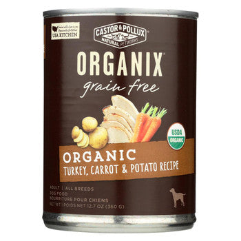 Castor and Pollux Organic Grain Free Dog Food - Turkey and Carrot and Potato - Case of 12 - 12.7 oz.-Dog-Castor & Pollux-PetPhenom