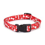 Casual Canine Pooch Patterns Dog Collars and Lds - 1" Wide X 18-26" Collar - Red Bone-Dog-Casual Canine-PetPhenom