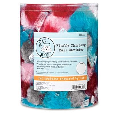 Cat is Good® Fluffy Chirping Balls 30-Pc Canister-Dog-Dog is Good-PetPhenom