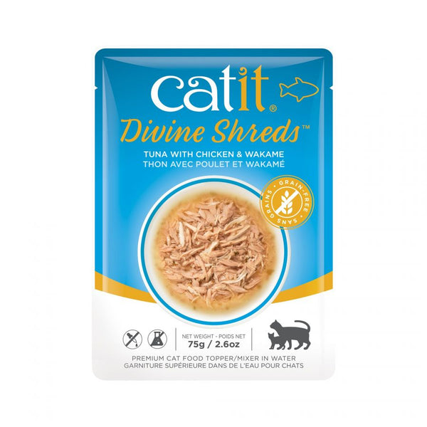 Catit Divine Shreds Tuna with Chicken and Wakame, 2.65 oz-Cat-CatIt-PetPhenom