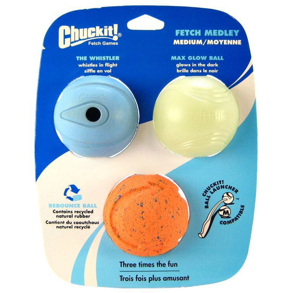 Chuckit Fetch Medley Balls, Medium Ball - 2.25" Diameter (3 Pack)-Dog-Chuckit!-PetPhenom