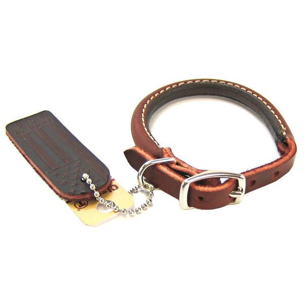 Circle T Latigo Leather Round Collar, 10" Long x 3/8" Wide-Dog-Circle T Leather-PetPhenom