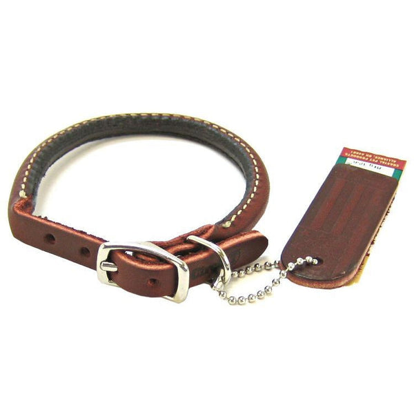 Circle T Latigo Leather Round Collar, 12" Long x 3/8" Wide-Dog-Circle T Leather-PetPhenom