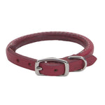 Circle T Oak Tanned Leather Round Dog Collar - Red, 14" Neck-Dog-Circle T Leather-PetPhenom