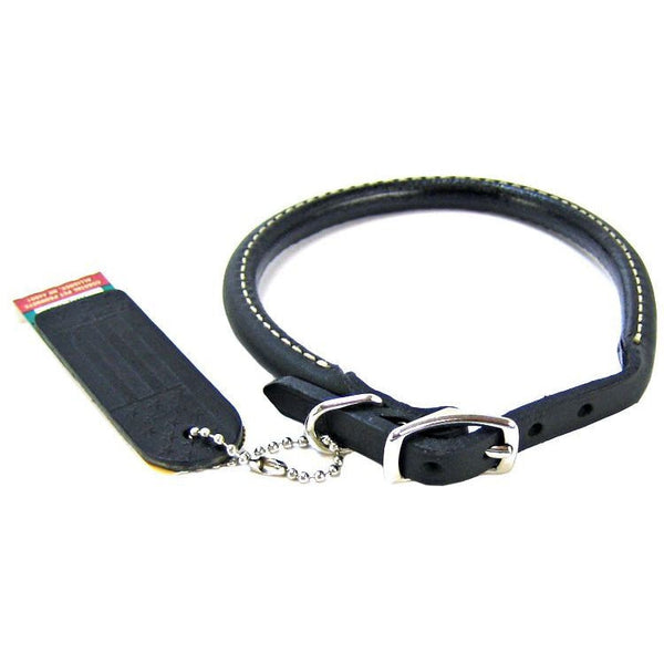 Circle T Pet Leather Round Collar - Black, 14" Neck-Dog-Circle T Leather-PetPhenom