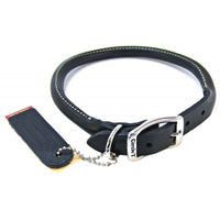 Circle T Pet Leather Round Collar - Black, 16" Neck-Dog-Circle T Leather-PetPhenom
