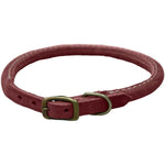 Circle T Rustic Leather Dog Collar Brick Red, 5/8"W x 16"L-Dog-Circle T Leather-PetPhenom