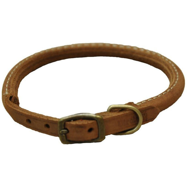 CircleT Rustic Leather Dog Collar Chocolate, 10"L x 3/8"W-Dog-Circle T Leather-PetPhenom