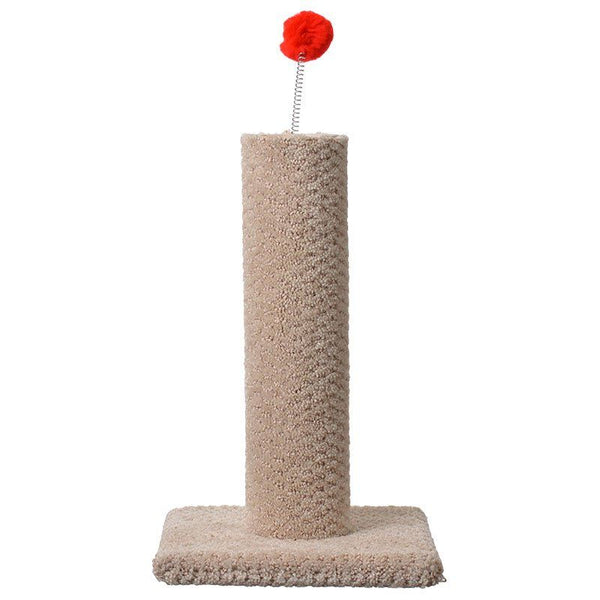Classy Kitty Carpeted Cat Post with Spring Toy, 16" High (Assorted Colors)-Cat-North American Pet Products-PetPhenom