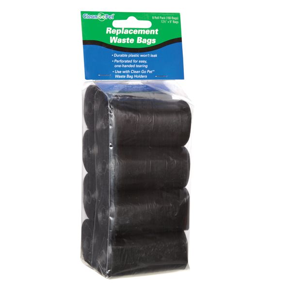 Clean Go Pet Replacement Waste Bags - Black -8 Roll Pack-Dog-Boss Pet/PetEdge-PetPhenom