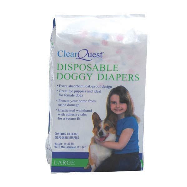 Clear Quest Disposable Doggie Diapers -Large-Dog-Clr Quest-PetPhenom