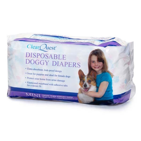 Clear Quest Disposable Doggie Diapers -Mini-Dog-Clr Quest-PetPhenom